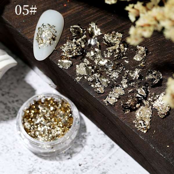 5 st Nail Glitter Paljett Irregular Glitter Flakes 5 5 5
