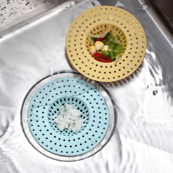 6 STK Vask Sil Plugg Filterkurv LYS BLÅ light blue