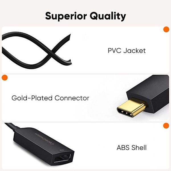 Adapter USB C til DP1.4 Kabelomformer