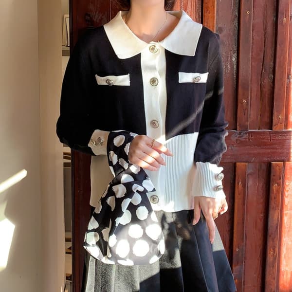 Knit Handbag Kangaskassi MUSTA Black
