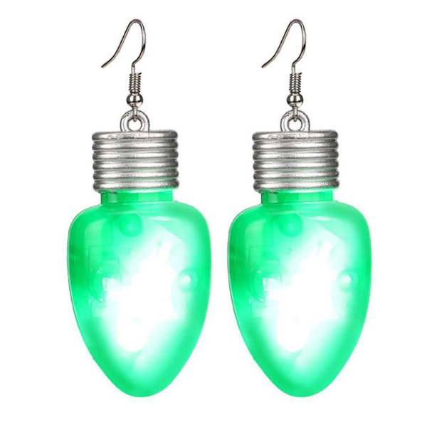 Jul LED Flash Øreringe Glødende Øreringe GRØN LYDPÆRE Green light bulb