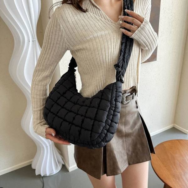 Skuldertaske Puffy Håndtaske KHAKI Khaki