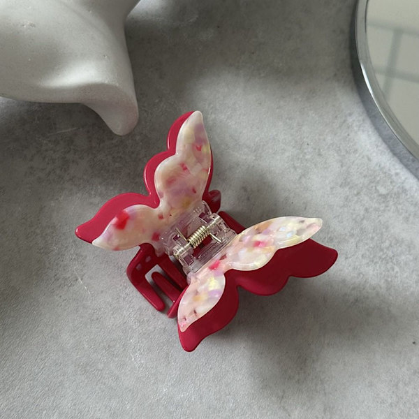 Butterfly Hair Clips Acetate Claw Clips RÖDA red