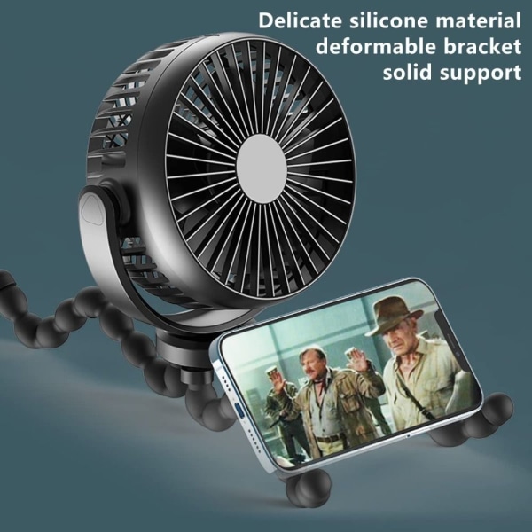 Blæksprutte Fan Stroller Fan SORT 5200MAH 5200MAH