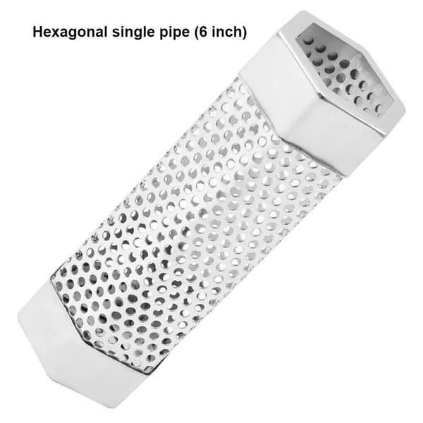 Rustfritt stål mesh røkt krydderrør 15.4CMHEXAGON HEXAGON 15.4cmHexagon