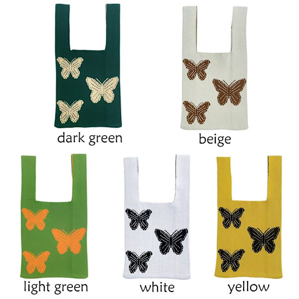 Strik Håndtaske Tote Bag MØRKEGRØN dark green