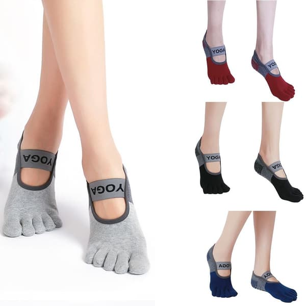 Joogasukat Five Toe Socks RED Red