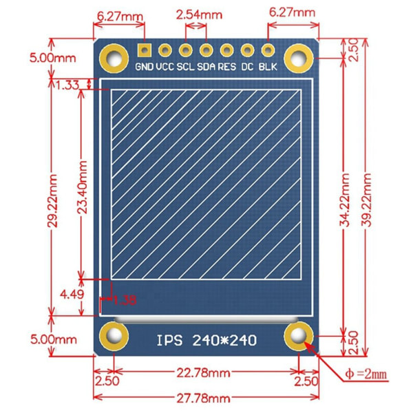 LCD-näyttömoduuli TFT LCD-moduuli 240x240 moduuli