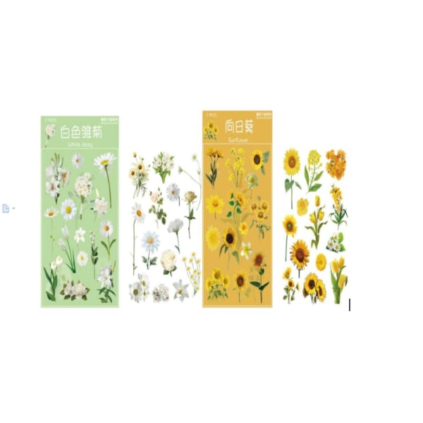 16 ark klistermärken Daisy Flower Stickers Transparenta klistermärken
