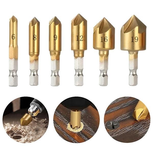 Vastaaltaan poranterä kuusiovarsi 6-19MM6PCS 6kpl 6-19mm6pcs