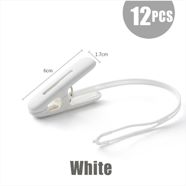 Plasttätningsklämma Lufttorkningsklämma VIT(REP)-12 ST White(Rope)-12pcs