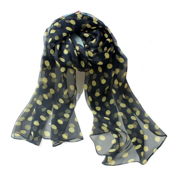 Polka Dot Scarf Silkkihuivi KELTAINEN Yellow
