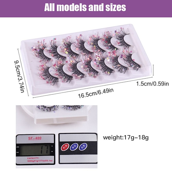 7 Par Glitter Lashes Night Luminous False Eyelashes NIGHT7-1 Night7-1