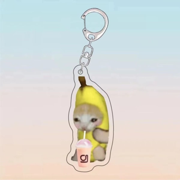 5st Banana Cat Nyckelring Cat Funny Pendant 4 4 4