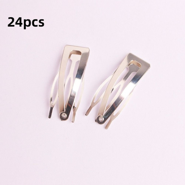 24ST Dubbelgrepp Hårklämmor Metall Snap SILVER silver