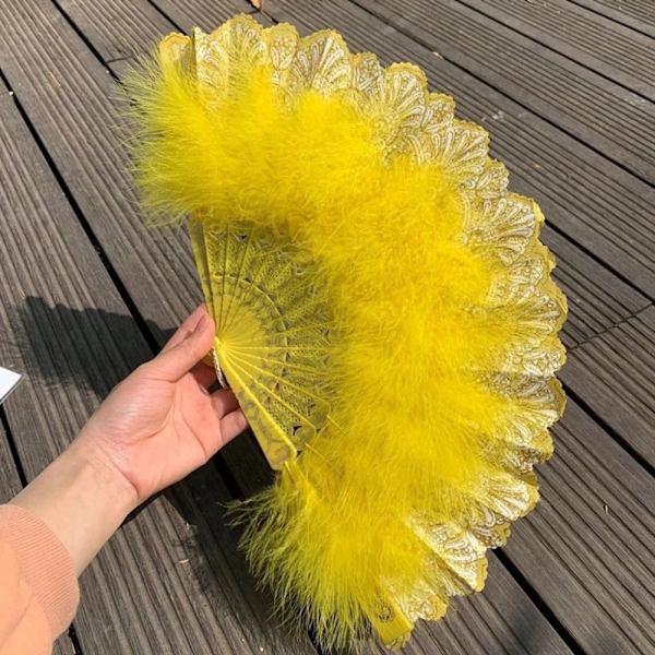 Höyhenen taittuva tuuletinjuhlasisustus KELTAINEN yellow