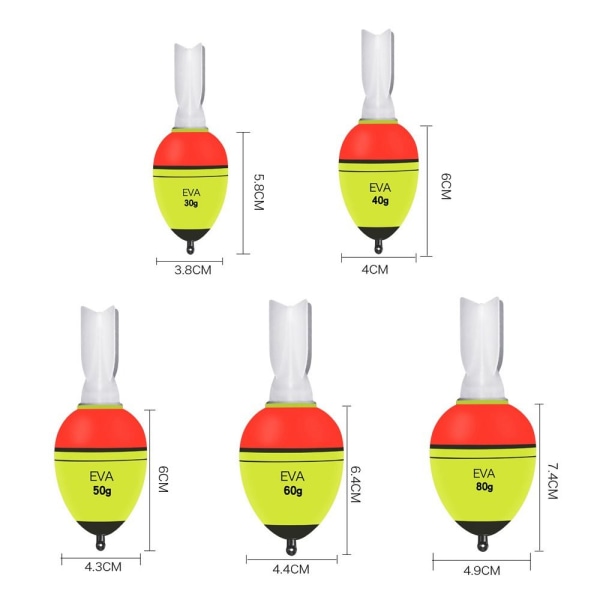 EVA Fishing float Valoisa kelluke 60GCOLOR CHANGE COLOR CHANGE 60gColor Change