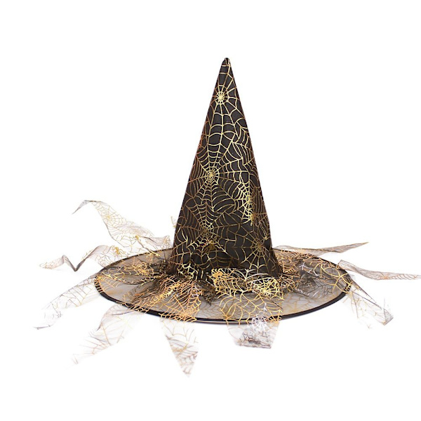 Halloween Witch Hat laskostettu Wizard hattu 7 7 7