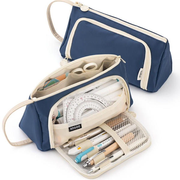 Case med stor kapacitet Pennfodral LJUSBLÅ light blue