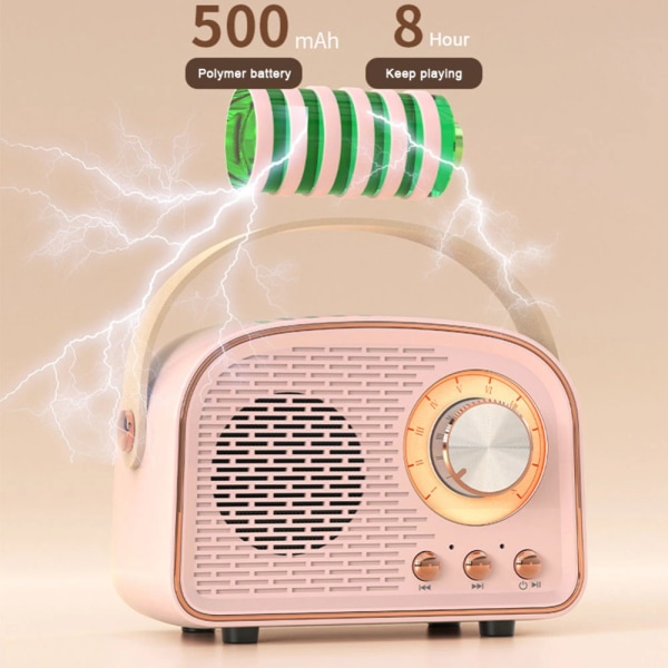 Mini Radio Bluetooth Högtalare ROSA Pink