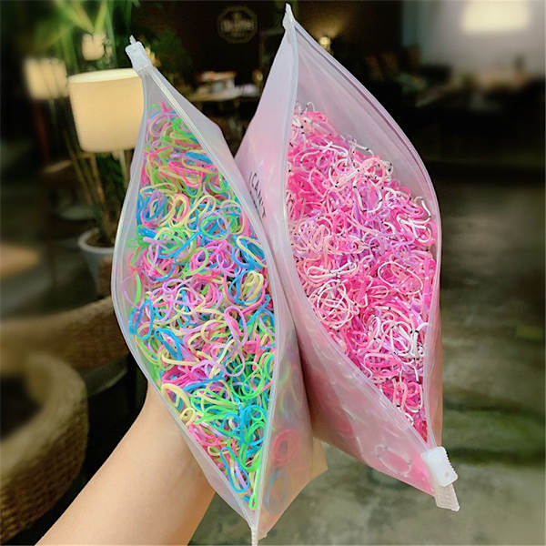 1000st gummihårband Engångsflickor Scrunchie för flickor 5 5