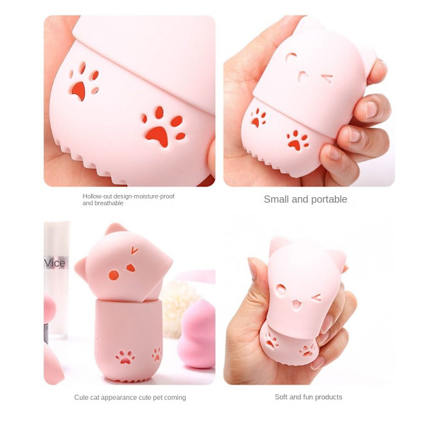 2 STK Powder Puff Holder Makeup Svampbeholder ROSA pink