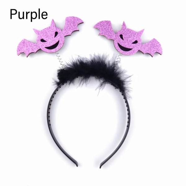 3ST Halloween hårband Bat Head Hoop LILA Purple