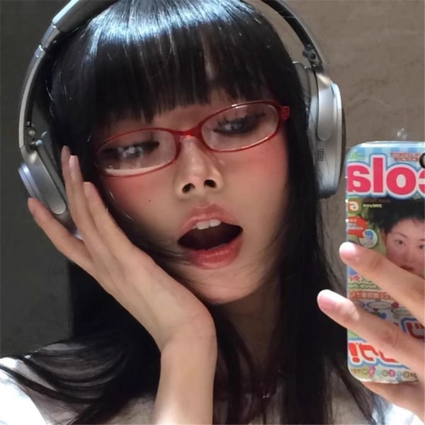 Japan Spicy Girl Glasögon Ram Ingen smink Vanliga glasögon CLEAR Clear Tea