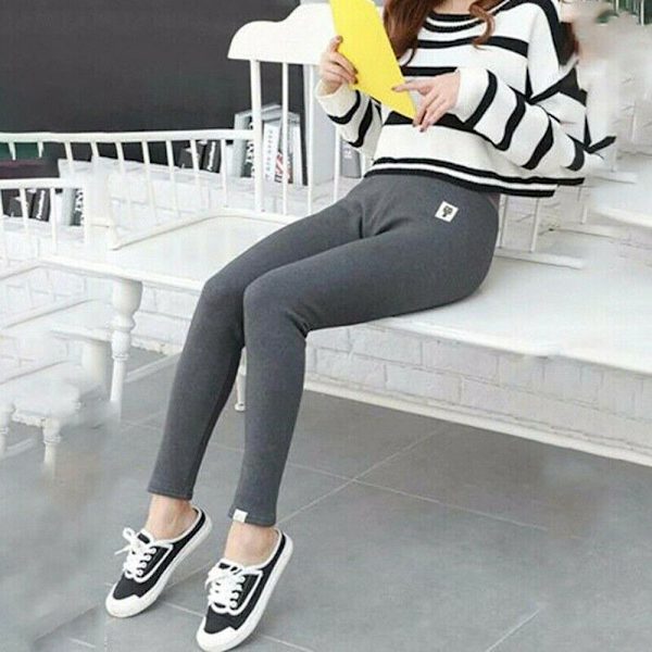 Dam Leggings Vinter Thicken Leggings SVART-L Black-L