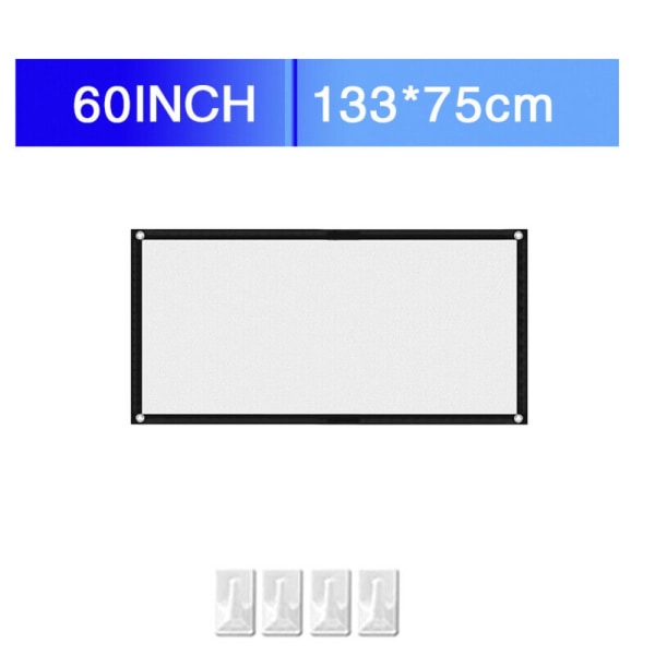 Projektorin valkokangas Teräväpiirtoprojektori valkokangas 60 tuumaa 60inch