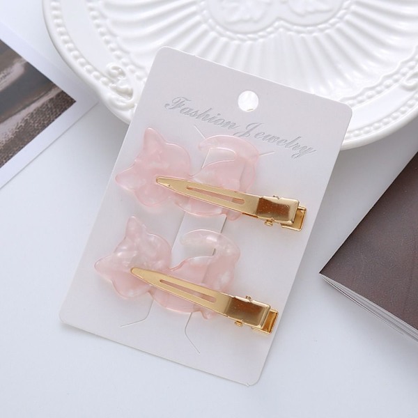 4 kpl Cat Shape Traceless Barrettes asetaattihiusklipsit 4 4 4