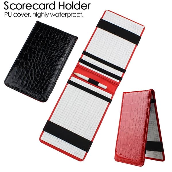 Golf Score Book Scorecard Holder RÖD Red