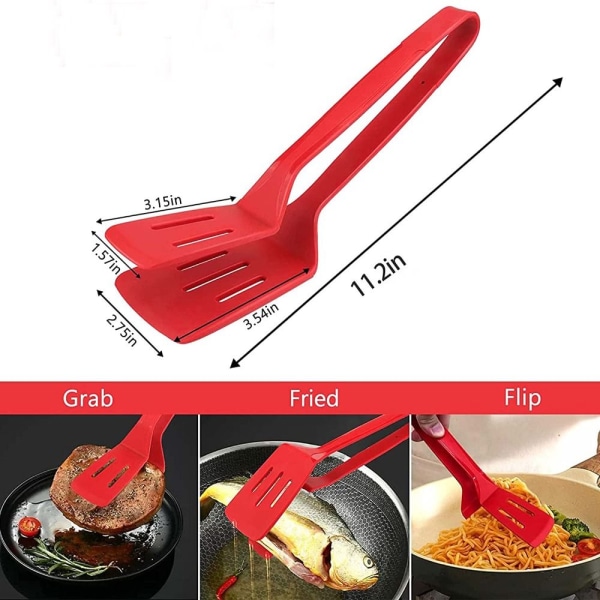 Silikoniset keittiöpihdit paistettua pihviä varten RED Red