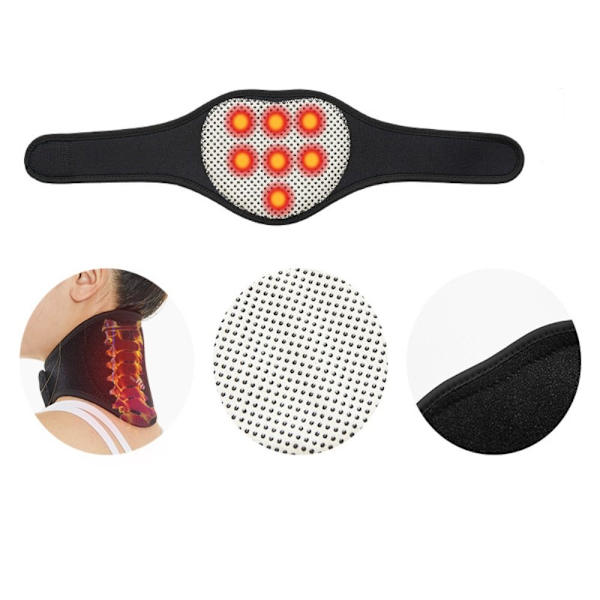 Nakkestøtte Belte Nakkemassasjeapparat SORT 7 MAGNETER 7 MAGNETER Black 7 magnets-7 magnets