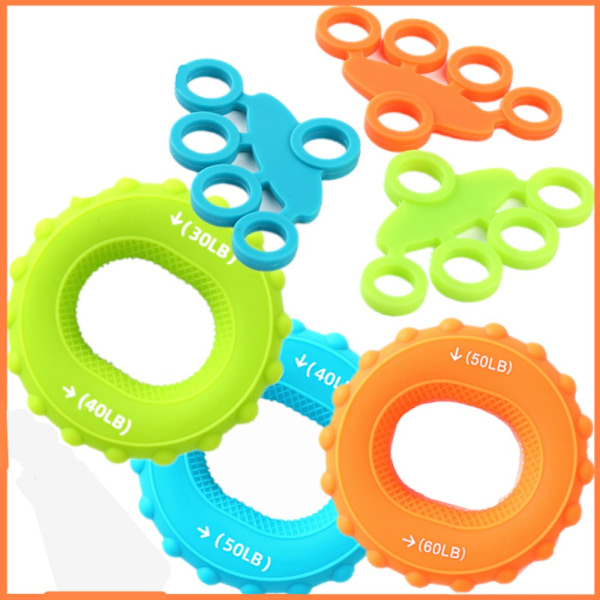 Grip Ring Trainer Finger Tension Set VIHREÄ green