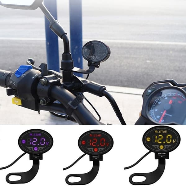 Motorcykel Intelligent Voltmeter Spænding Display Til Bil Yellow