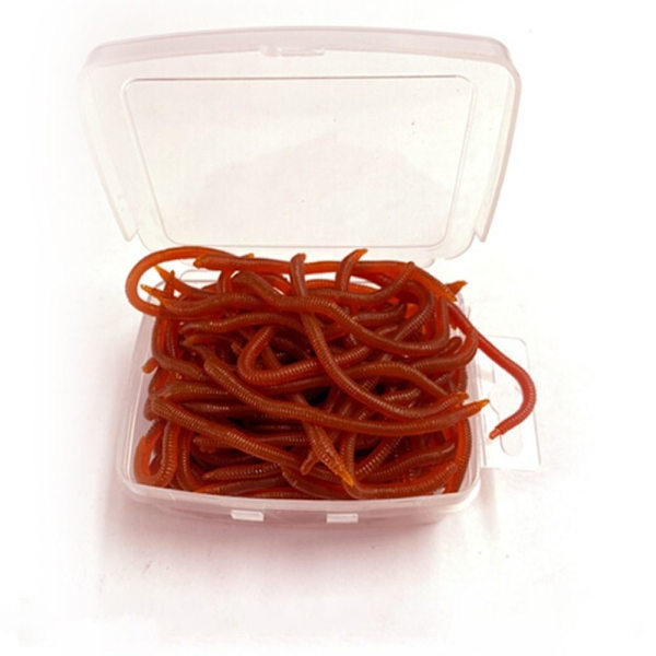 100 kpl Worm Red Baits -kalastusuhe 6CM-100KPL 6CM-100KPL 6cm-100pcs