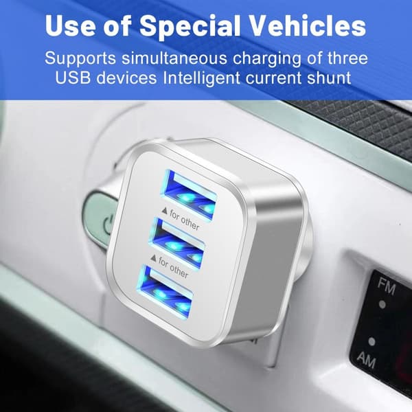 USB 2.0 Hub Mobiltelefon Oplader SØLV silver