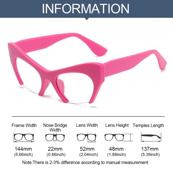 Anti-Blue Light Glasses Ylisuuret silmälasit PINK MUSTA PINK Pink black