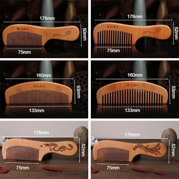 2 stk Peach Wood Comb Fintand Comb 2 2 2