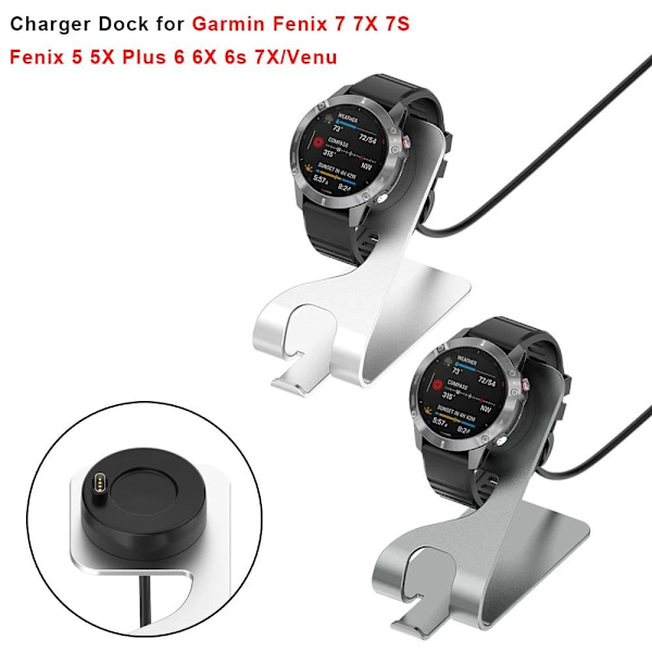 Til Garmin Smart Watch Charging Dock GRÅ grey