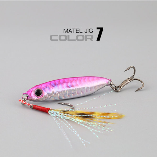 5 st/Låda Fjäder Metall Fiskedrag Jigbete 10G MED LÅDA 10G 10g with Box