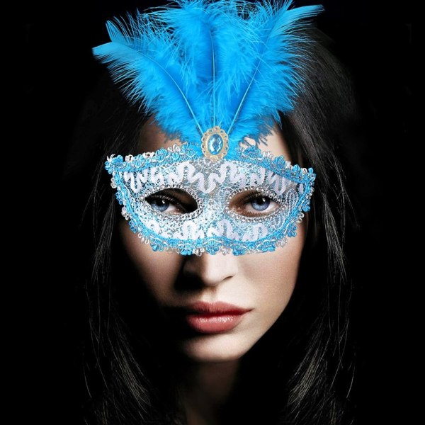 Venetianska masker Half Face Face Cover BLÅ blue