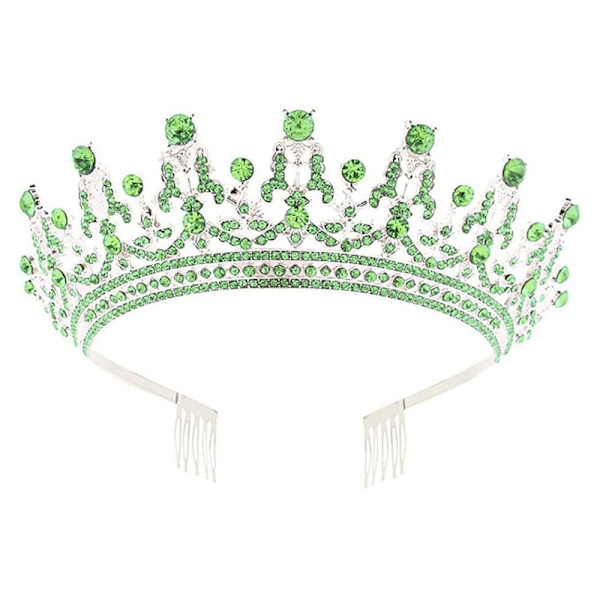Full Diamond Crown Crown Tiara GRÖN Green