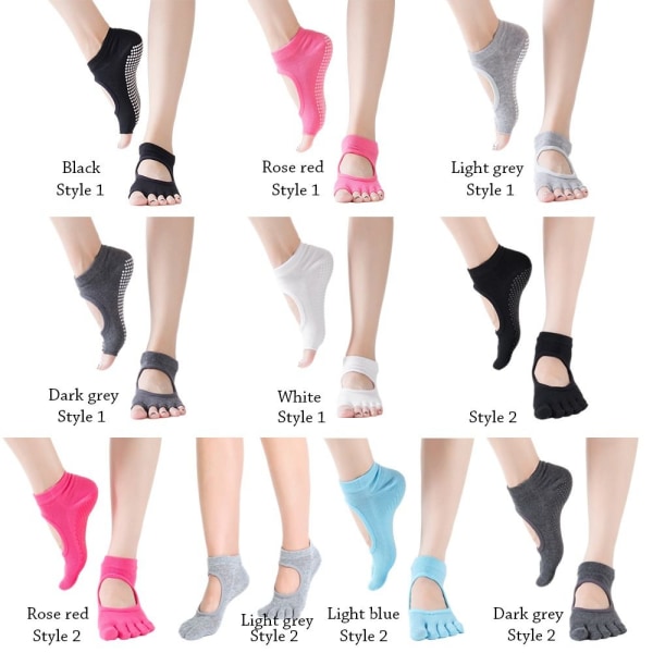 Yogasokker Dansestrømper MØRKE GRÅ STYLE 1 STYLE 1 Dark grey Style 1-Style 1