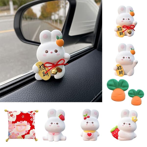 Auton sisustus Lucky Rabbit -maskotti A A A