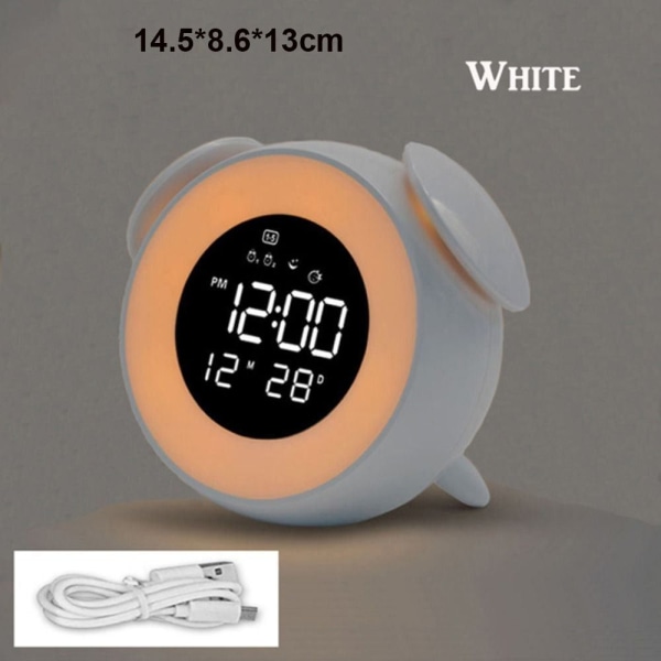 Wake Up Light Digital Led Musikalarm HVID White