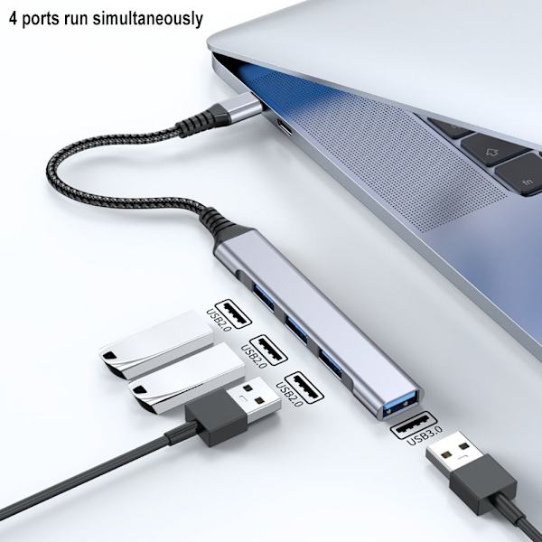 USB-C HUB Type-C udvidelsesdockingstation USB-A USB-A USB-A