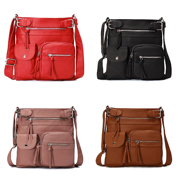 Multifunktionelle Skuldertasker Dame Diagonal Tasker BRUN Brown