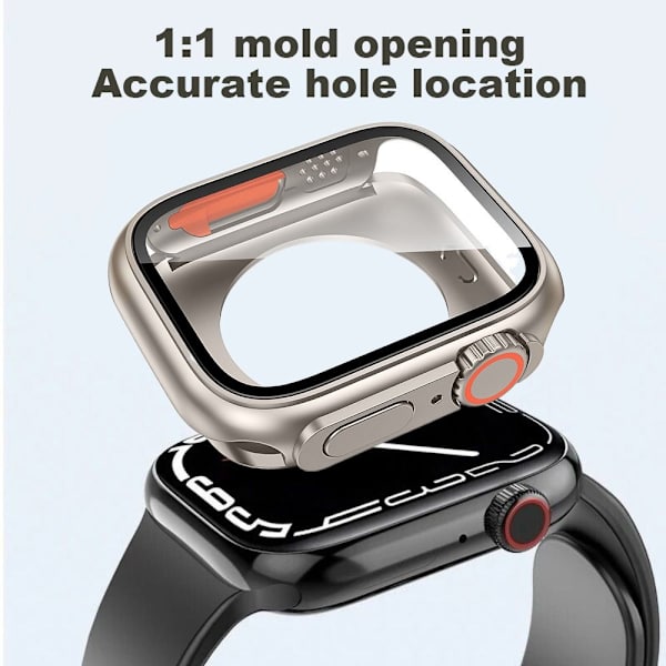 Bytt til Ultra Case PC Tempered Cover SORT 44MM 44MM black 44mm-44mm